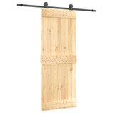 Sliding Door with Hardware Set 80x210 cm Solid Wood Pine 3203047