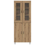 Highboard 2 pcs Artisan Oak Engineered Wood and Glass 3415861