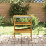 Potting Bench with 2 Shelves Solid Acacia Wood and Zinc 43795