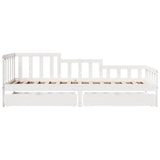 Daybed with Drawers without Mattress White 80x200 cm Solid Wood 3302105