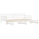 Daybed with Trundle without Mattress White 90x200 cm Solid Wood 836148