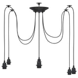Pendant Lamp with 6 Lamp Holders E27 Black Metal 4103455
