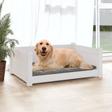Dog Bed White 75.5x55.5x28 cm Solid Pine Wood 821453