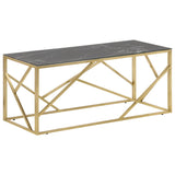 ZNTS Coffee Table Gold Stainless Steel and Tempered Glass 349940