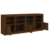 Sideboard with LED Lights Brown Oak 164x37x67 cm 3209057