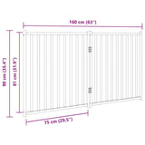 Dog Gate Foldable 2 Panels Brown Oak 160 cm Solid Wood Fir 352298