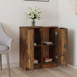 Sideboards 2 pcs Smoked Oak 30x30x70 cm Engineered Wood 817007