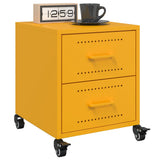 Bedside Cabinets 2 pcs Mustard Yellow 36x39x43.5 cm Steel 846633