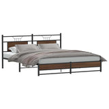 Bed Frame without Mattress Brown Oak 160x200 cm Engineered Wood 4107019