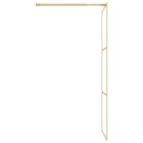 Walk-in Shower Wall Gold 80 x 195 cm Glass and Aluminium 154935