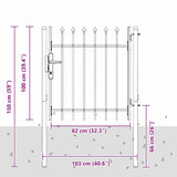 Fence Gate Grey 100 x 100 cm Powder coated steel 42008879