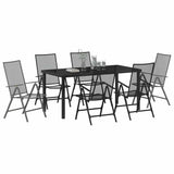 Garden Dining Set 7 pcs Anthracite Powder-Coated Steel 3379293