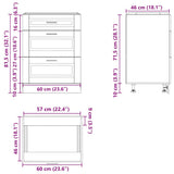 Kitchen Base Cabinet Porto White Engineered Wood 854259