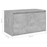 Bench Concrete Grey Engineered Wood Compact Entryway Bench 808670