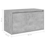 ZNTS Hall Bench 80x40x45 cm Concrete Grey Engineered Wood 808670