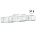 Arched Gabion Baskets 25 pcs 300x50x40/60 cm Galvanised Iron 3146662