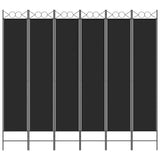 6-Panel Room Divider Black 240x220 cm Fabric 350177