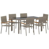 Garden Dining Set 7 pcs Grey Poly Rattan 3365394