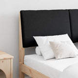 Upholstered Headboard Black 140 cm Solid Pine Wood 879286