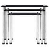 Nesting Tables 3 pcs Black Tempered Glass 249527