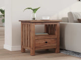 Bedside Table Brown 41 x 30 x 50 cm Solid Mahogany Wood 42012386