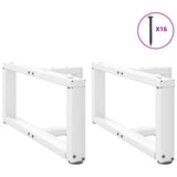 Coffee Table Legs T-Shaped 2 pcs White 60x25x cm Steel 4013013