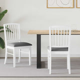 Dining Chairs 2 pcs White 50 x 52.5 x 91 cm Solid Rubber Wood 42020451