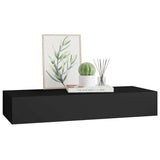 Wall-mounted Drawer Shelf Black 60x23.5x10cm MDF 330257