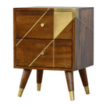 Gold Geometric Chestnut Bedside IN430