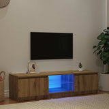 TV Cabinet with LED Lights Artisian Oak 140x40x36 cm Engineered Wood 856350
