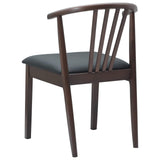Dining Chair 2 pcs Light Brown and Black Solid Rubberwood 42020394