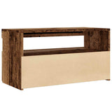 TV Cabinet with LED Lights Old Wood 75x35x40 cm Engineered Wood 856315
