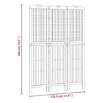 3-Panel Room Divider 121.5x2x180 cm Solid Wood Acacia 318547