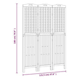 3-Panel Room Divider 121.5x2x180 cm Solid Wood Acacia 318547