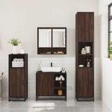 3 Piece Bathroom Furniture Set Brown Oak Engineered Wood 3300999