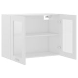Hanging Glass Cabinet White 80x31x60 cm Engineered Wood 802529
