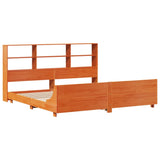 Bed Frame without Mattress Wax Brown 200x200 cm Solid Wood Pine 3323679
