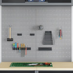 ZNTS Pegboards 2 Pack with 8 Accessories, Grey, 50x80 cm Steel 4103483