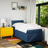 Box Spring Bed with Mattress Blue 90x200 cm Fabric 3285784