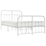 Bed Frame White Powder-Coated Steel 120x190 cm Bed Frame 352642