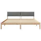 Bed frame Brown and dark grey 180 x 200 cm Solid pine wood 3394334