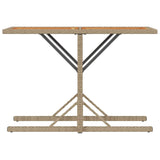 3 Piece Bistro Set with Cushions Beige Poly Rattan 365069