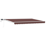 Manual Awning Frame with LEDs Brown and White 4 x 2 m 3420559