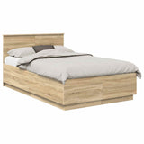 Bed Frame Sonoma Oak 120 x 190 cm Engineered Wood 3408182