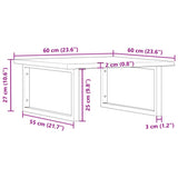 ZNTS Basin Shelf Wall Mounted Steel and Solid Wood Oak 3302652