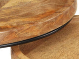 2 Piece Coffee Table Set Solid Mango Wood and Steel 321705