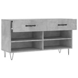 Shoe Bench Concrete Grey 102x35x55 cm Engineered Wood 829736