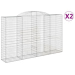 Arched Gabion Baskets 2 pcs 300x50x180/200 cm Galvanised Iron 3146773