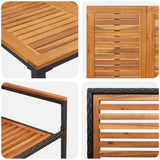 Garden Dining Set 3 pcs Black and Brown Poly Rattan 3365490