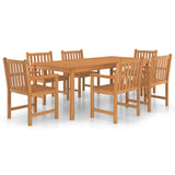 ZNTS 7 Piece Garden Dining Set Solid Teak Wood 3059947